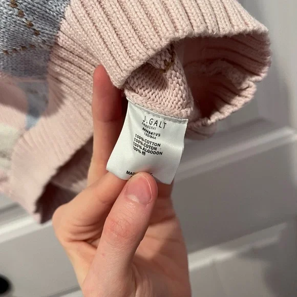 Brandy Melville Pastel Pink & Blue Argyle Sweater Vest Y2K Easter Coquette Fairy - Picture 5 of 8